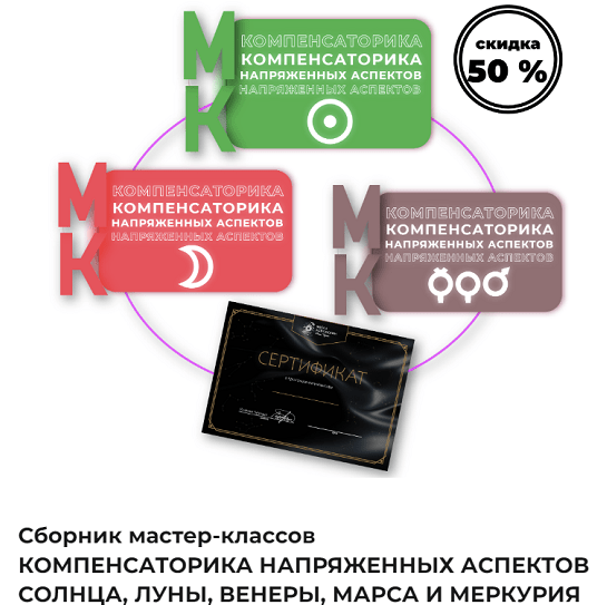 [Ксения Черных] Компенсаторика напряженных аспектов Солнца, Луны, Венеры, Марса и Меркурия (2022)
