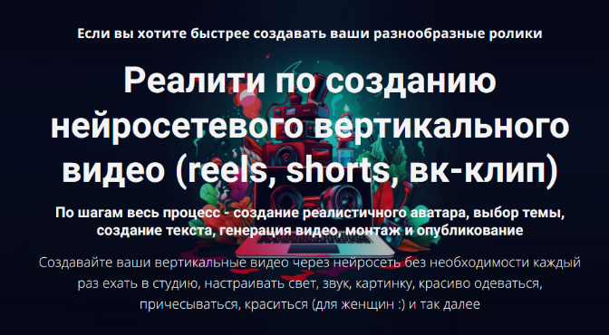 [Д. Зверев] Реалити по созданию нейросетевого вертикального видео: reels, shorts, вк-клип (2025)