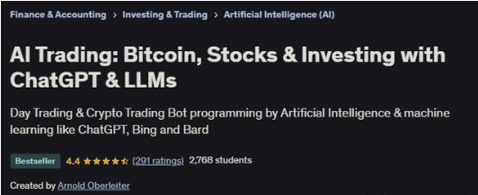 [Арнольд Оберлейтер] [Udemy] AI Trading: биткоин, акции и инвестирование с ChatGPT и LLM (2025)