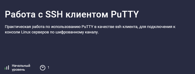 [Николай Мищенков] [Stepik] Работа с SSH клиентом PuTTY (2025)