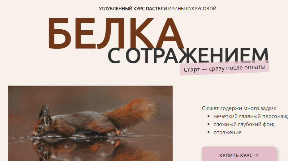 [Ирина Кукрусова] Углубленный курс пастели «Белка с отражением» (2023)