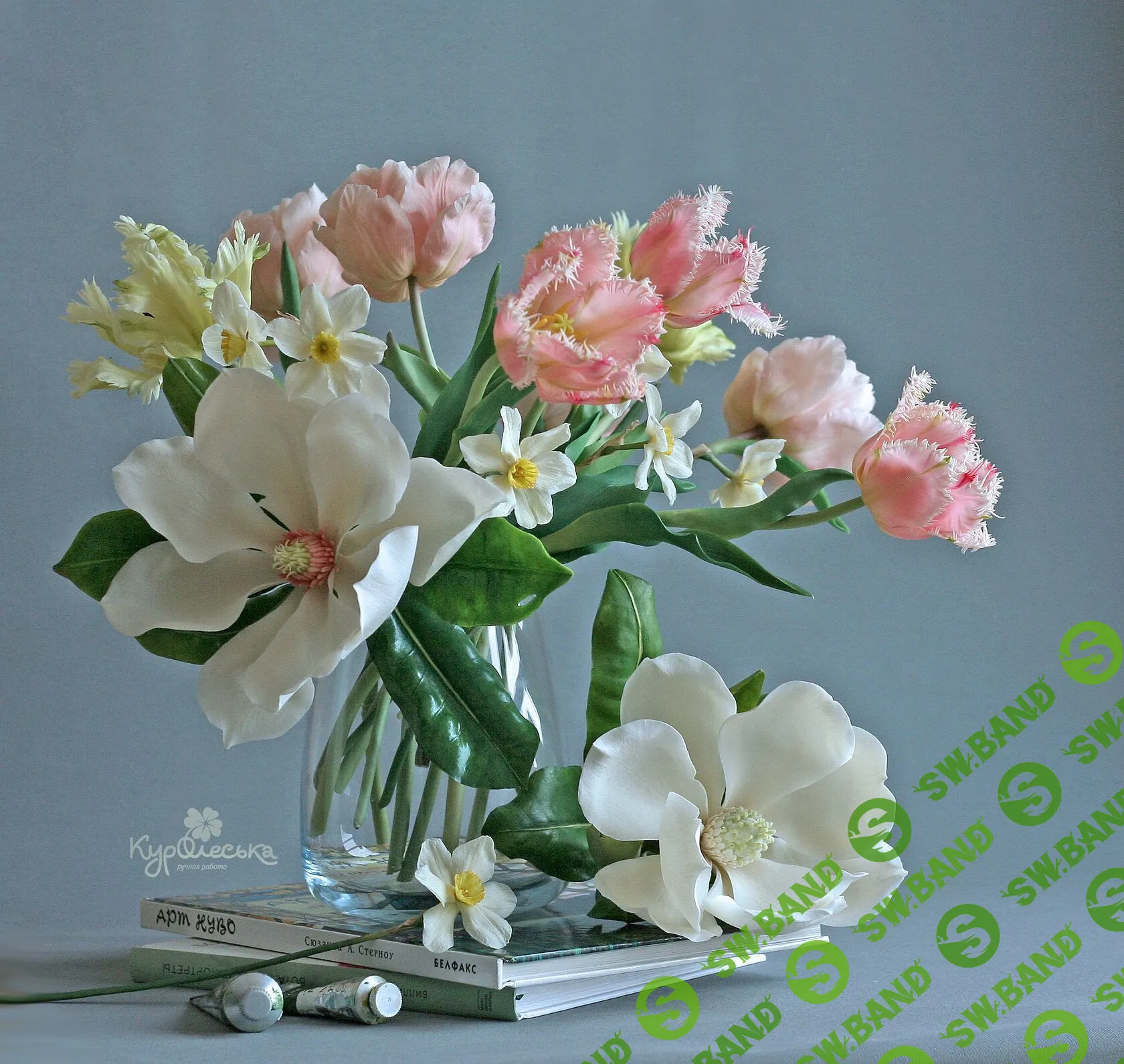 [Олеся Богданович] Бахромчатый тюльпан из холодного фарфора (2022)