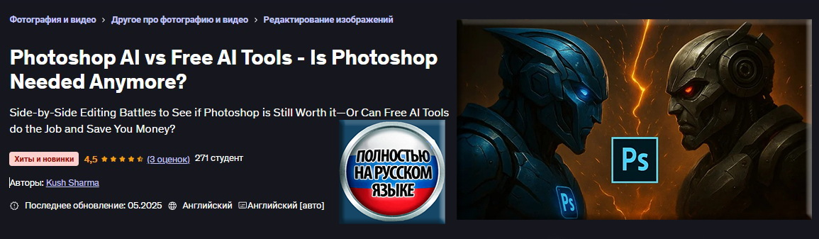 [Куш Шарма] Photoshop ИИ против бесплатных инструментов ИИ — нужен ли еще Photoshop? (2025)