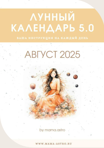 [mama.astro] Лунный календарь 5.0. Ваш инструмент на каждый день (Август 2025)